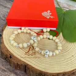 Vòng Dâu Tằm 7 Bi Bạc + Giáp Rắn Cho Bé Ất Tỵ năm 2025